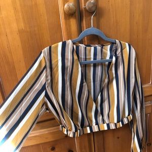 Dressy orange striped crop top